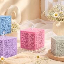 Zhonghui Mold 3D花卉立方體矽膠模具,壓花花卉曼陀羅方形蠟燭模具,適用於DIY手工皂、樹脂、石膏、手工藝品與家居裝飾禮品 - 幾何學 - 查看 5