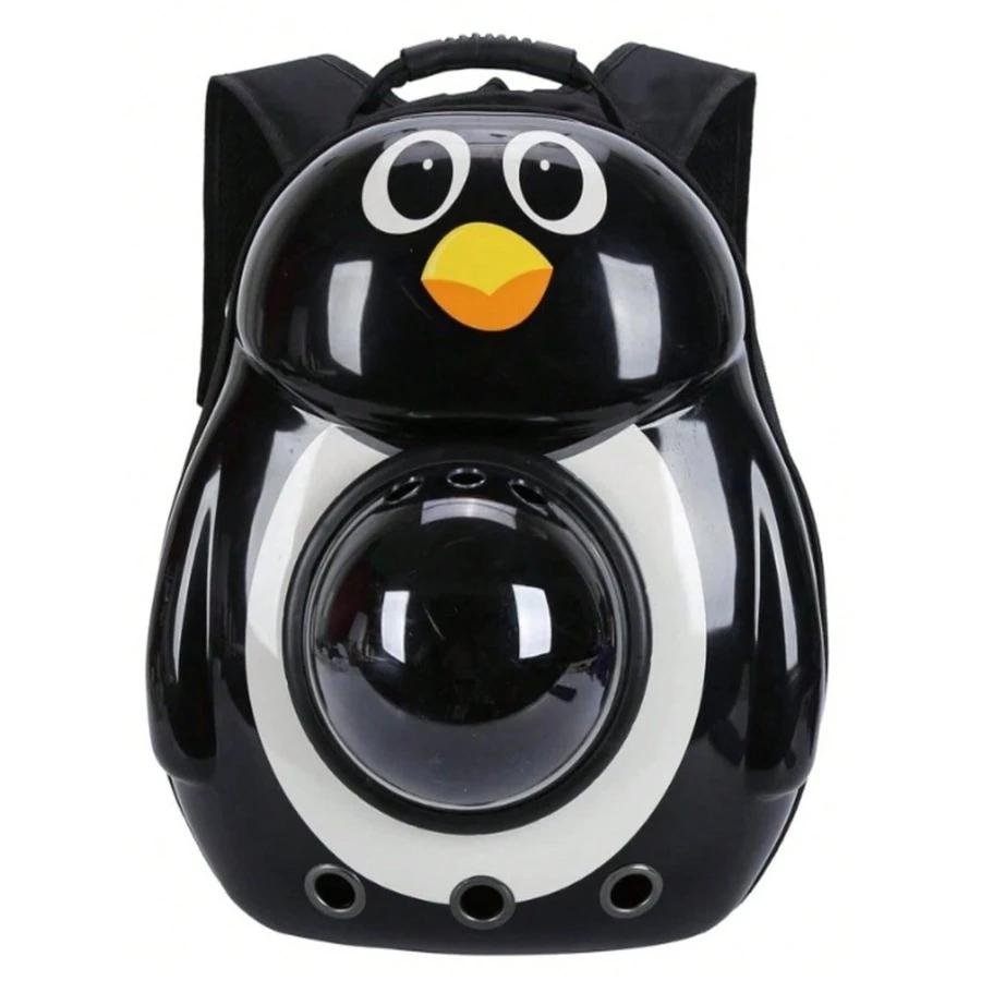 Transparent, Breathable, And Portable Pet Carrier Bag With Various Patterns. - Black - View 1