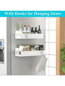 2 Packs Magnetic Spice Rack Organizer, Magnetic Shelf For Refrigerator, Spice Organizer For Spice Jars Fridge Seasoning Organizer Spice Holder For Kitchen Organization And Storage - View 4