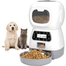 Automatic Pet Food Dispenser, 3.5L/118oz, Smart Pet Feeder, Cat Food Dispenser, With Stainless Steel Bowl, 4 Meals Per Day Scheduled Feeding, With Programmable Timer, Voice Recording Function, With Twist Lock Lid, Suitable For Daily Feeding Of Cats And Dogs - 3.5L - View 2