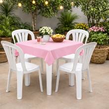 Kit Toalhas de Mesa TNT 70x70cm Premium 05/10/20 Toalhas Festas Aniversários Buffet Casamento Chá Revelação - Rosa - Visão 5