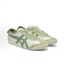 Asics Authentic Onitsuka Tiger Mexico 66 Leather Sneakers - White/Blue/Red Classic Low-Top | Premium Japanese Heritage Footwear | Slim-Profile Lightweight Trainers - 蘋果綠 - 查看 3