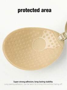 1 Pair Front-Closure Self-Adhesive Bra, Please Wash After Use To Maintain Stickiness - Apricot - View 7