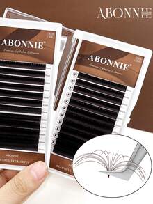 LAKANAKU Brown Easy-To-Apply Fan Eyelash Extensions Cocoa Color Automatic Fan Dense Eyelash Extension Set - CC - View 2
