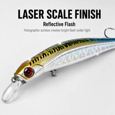 DARK SKERRY 8.5g/16g Umpan Ikan Minnow Tenggelam, Umpan Pancing Minnow Getar Mengambang untuk Lemparan Jauh, Umpan Ikan Bass, Umpan Buatan, Universal untuk Air Tawar dan Air Garam