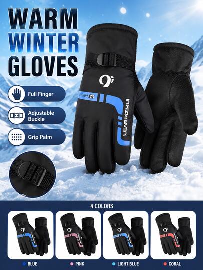 Winter Fleece Touchscreen Gloves, Unisex, Windproof, Waterproof, Warm, Anti-Slip Grip, Suitable For Driving, Cycling, Commuting And Outdoor Activities