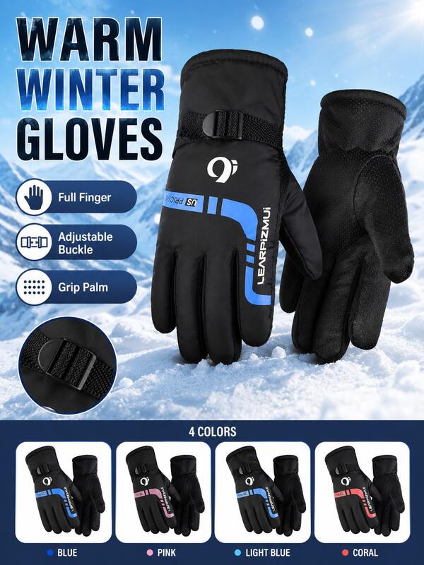 Winter Fleece Touchscreen Gloves, Unisex, Windproof, Waterproof, Warm, Anti-Slip Grip, Suitable For Driving, Cycling, Commuting And Outdoor Activities