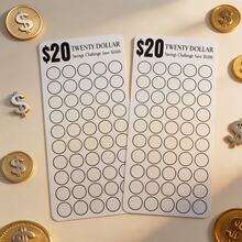 2 Pcs Savings Money Challenge Binder Tracker For $50, $500, $1000 And $5000, Reusable And Long-Lasting Design Cash PVC Page, Easy To Save Money, Budget Planner Cards, A6 Budget Binder Insert For Savings Journey Planner Cash - Multicolor - View 9