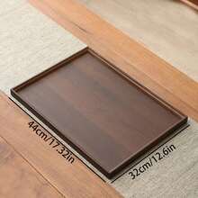 1pc Rectangular Bamboo Multi-Functional Tray, Minimalist Style, Suitable For Meal Service, Vanity, Bathroom Storage And Organization, Wooden Decorative Display Tray, Entryway Table Display Riser, Farmhouse Kitchen Countertop Center Decor, Suitable For Tea, Breakfast, Coffee And Snacks - Multicolor - View 16