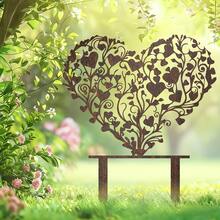 1pc Elegant Heart-Shaped Acrylic Garden Stake Sculpture - Vintage Farmhouse Outdoor/Indoor Decor, With Heart Shape, Easy To Install Ground Stake, Suitable For Lawn, Patio, Home - Ideal Housewarming Gift, Wedding Gift, Christmas, Halloween - A - View 2