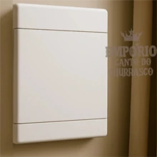 Quadro Caixa De Distribuição Branca 3 Disjuntores Nema Ou 4 Din Embutir - A - Visão 2