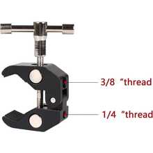 Heavy Duty C-Clamp Camera Mount With 1/4" And 3/8" Thread, Multi-Function Super Clamp For Desk, Pipe, Tripod Stand, Suitable For Monitor, Light, Microphone, Flash, DSLR Camera, For Studio Video Shooting - View 6