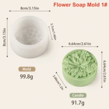 Flower Silicone Soap Mold Luxury Floral Embossed Soap Making Mold DIY Botanical Craft Mold For Handmade Soap Candle Wax Resin Art - Flower Mold - View 14