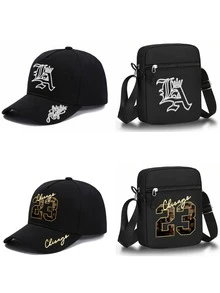 1pc/2pcs/2sets "Los Angeles&Chicago 23" Personalized Letter & Number Graphic Print Vintage Original Baseball Cap And Bag, Street Fashion Style, Suitable For Daily Wear Or Gift For Friends - Multicolor - View 1
