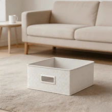 Cajas de almacenamiento plegables | Con tapa, a prueba de polvo, varios tamaños combinables | 8 colores disponibles, armario, dormitorio, almacenamiento y organización - Blanco - Ver 2