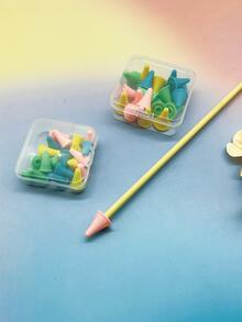 [20pcs]Macaron Color Soft Silicone Needle Caps, 2cm/2.2cm 2 Sizes Available, Pink Yellow Blue Green 4 Colors 5pcs Each, With Storage Box, Prevents Needle Slippage, Suitable For Various Knitting Needles - Knitting Needle Cap - View 3