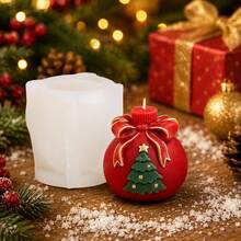 Zhonghui Mold 3D聖誕裝飾禮物球矽膠模具，蝴蝶結雪花樹Merry Xmas蠟燭模，適用DIY手工皂、樹脂、石膏及節日裝飾手工藝 - 聖誕節 - 查看 6