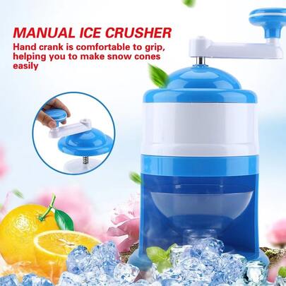 SOKANY Household Manual Ice Shaver, Hand Crank Ice Maker/Crusher/Milkshake Machine. Hand Crank Ice Crushing Design, Compact And Portable, Space-Saving. Easily Make Milkshakes/Shaved Ice/Ice Cream/Dessert DIY And More.