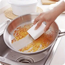 200/100/50pcs Magic Sponge Erasers, White Foam Cleaning Pads, Suitable For Kitchen, Bathroom, Tableware, Furniture, Walls, Ideal For Home Users, Households, Dorms, Multi-Functional Household Cleaning Sponges, Holiday Home Refresh And Seasonal Gift Choice - White - View 6