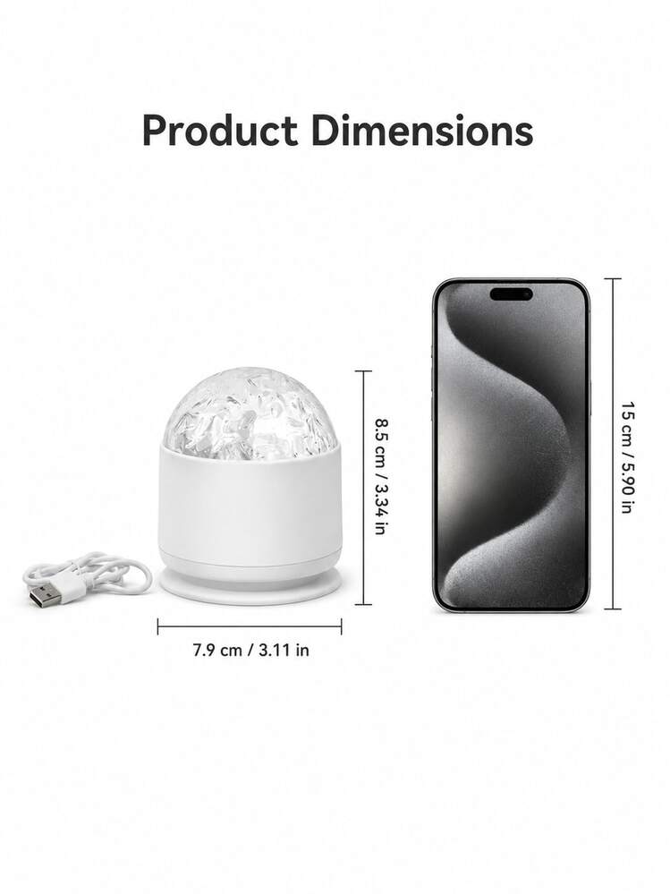 1件/2件 LED 漣漪波紋效果投影燈，附遙控器，可調色，臥室夜燈投影燈，家庭劇院浪漫氛圍天花板投影燈，多場景裝飾投影燈，適用節日場合 - 彩色 - 查看 3