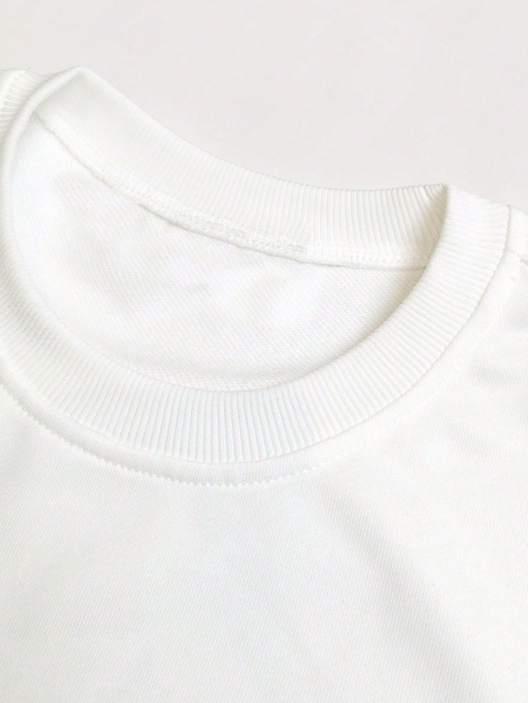 Sudadera casual de uso diario con cuello redondo y gráfico de caballero para hombre - Blanco - Añade 3
