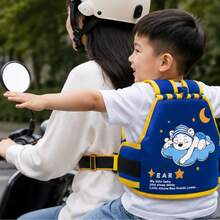 Child Safety Motorcycle Vest With Adjustable Harness - Blue - View 4