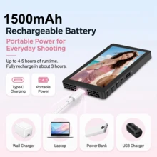 Portable Magnetic Rear Camera Selfie Monitor For Smartphone, HD Vlog Viewing Screen With Wireless Ring Remote, USB And Battery Dual Power, Smartphone Video Recording Tool, Valentine's Day Gift For Selfie And Live Streaming Enthusiasts - Multi-color Silent Version - View 11