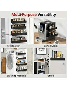 2 Packs Magnetic Spice Rack Organizer, Magnetic Shelf For Refrigerator, Spice Organizer For Spice Jars Fridge Seasoning Organizer Spice Holder For Kitchen Organization And Storage - View 5