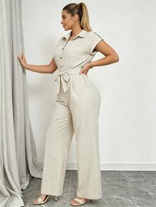 Plus Size Jumpsuits - Khaki - View 3