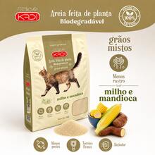 Areia Sanitária para Gatos 4kg Grãos Mistos Alta Absorção Kadi Milho e Mandioca - kg - Visão 4