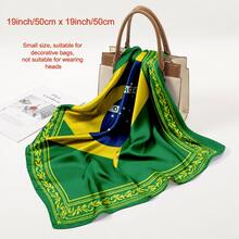 1PC Brazilian Flag Pattern Scarf For Women, Soft Head Scarf, Bandana, Hair Wrap, Neck Scarf, Shawl-Fashion Accessories For Women, For Sleeping, Travel - 彩色 - 查看 13