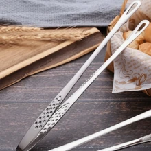 2/1pc Stainless Steel Food Tongs, Long Handle Non-Slip BBQ Tongs, Steak Tongs, Kitchen Cookware Accessory - Multicolor - View 12
