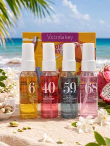 1/4/5pcs Brazilian Fragrance Spray,Air Freshener With Gift Box,Beach-Themed Digital Scent Mist.Includes Coconut,Vanilla,Etc.Naturally Fresh And Long-Lasting.Portable Design Suitable For Closets,Cars,And Travel.Ideal For Valentine's Day,Mother's Day - Multi-spice - View 3
