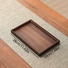 1pc Rectangular Bamboo Multi-Functional Tray, Minimalist Style, Suitable For Meal Service, Vanity, Bathroom Storage And Organization, Wooden Decorative Display Tray, Entryway Table Display Riser, Farmhouse Kitchen Countertop Center Decor, Suitable For Tea, Breakfast, Coffee And Snacks - Multicolor - View 12