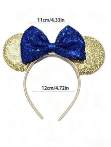 Disney 1pc Children Cartoon 3D Ear Sequin Headband, Suitable For Kids Birthday Party, Theme Party, Back To School Gift, Festival Outing Costume Hair Accessory - Multicolor - View 4