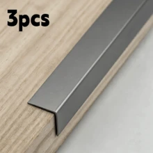 3pcs 19.68x0.78in Self-Adhesive Aluminum Alloy Wall Corner Guard Decorative Strip, Metal Decorative Edge Protection Strip, Suitable For Tile Walls, Door Frames, Cabinets And Baseboards - 50 cm - View 14