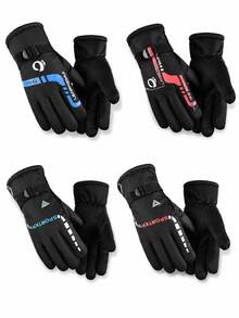 Winter Fleece Touchscreen Gloves, Unisex, Windproof, Waterproof, Warm, Anti-Slip Grip, Suitable For Driving, Cycling, Commuting And Outdoor Activities - Multicolor - View 2