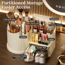 Large Capacity Desktop Makeup Organizer With Drawers, Makeup Brushes, Lipstick, Perfume And Skincare Storage Rack - Multicolor - View 5