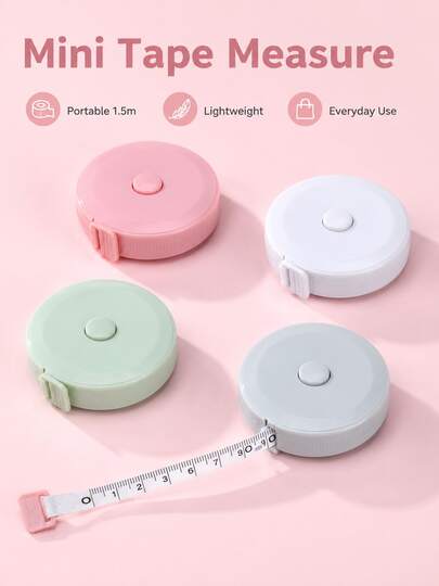 4 Or 6pcs Random Color Mini Tape Measure Set, Nordic Portable Soft Ruler, Office & Study Measuring Supplies
