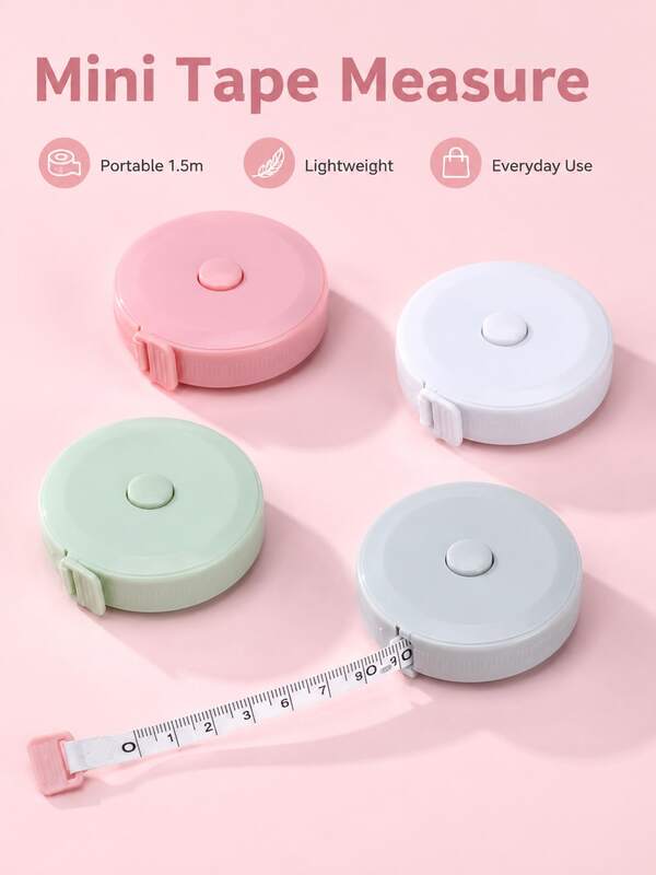 4 Or 6pcs Random Color Mini Tape Measure Set, Nordic Portable Soft Ruler, Office & Study Measuring Supplies