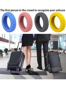 8/24件組 行李箱輪子保護套，便攜式，適用於大多數登機行李箱輪組，旅行配件，降噪 - 粉色 - 查看 6