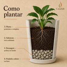 Plant Pot Column Grafiato PP - 淺灰色 - 查看 8