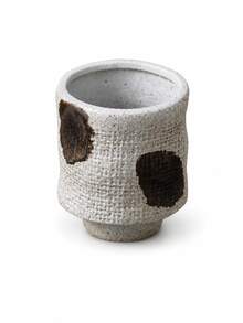 1pc Vintage Textured Ceramic Tea Cup, Japanese Retro Handmade Pottery Stoneware Handleless Coffee Cup, 200-220ml Small Espresso Latte Cappuccino Milk Water Cup, Suitable For Home Cafe Kitchen Office Breakfast Afternoon Tea Gift - Fabric-textured Disposable Cup - View 10
