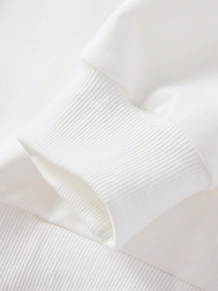 Sudadera casual de uso diario con cuello redondo y gráfico de caballero para hombre - Blanco - Añade 4