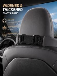 Luxury Nappa Leather Car Neck Pillow And Seat Cushion, Breathable Car Headrest Lumbar Support Pad, Exquisite Embroidered Design, Memory Foam Ergonomic Support, With Breathable Perforated Design, All-Season Car Interior Decor Accessories - A - View 8