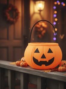 Halloween Pumpkin Bucket Candy Basket Halloween Decoration Halloween Party Favors - TNT籃子 - 16x14cm - 查看 6