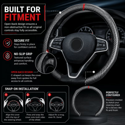 Funda de volante con relieve de piel de serpiente sin marca con marca de reinicio roja, agarre cómodo/ajuste ceñido/antideslizante/fácil instalación, accesorio universal de modificación de interior de automóvil adecuado para todas las estaciones