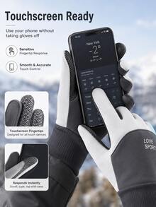 Winter Fleece Touchscreen Gloves, Unisex, Windproof, Waterproof, Warm, Non-Slip Grip, Suitable For Driving, Cycling, Commuting And Outdoor Activities - Multicolor - View 2