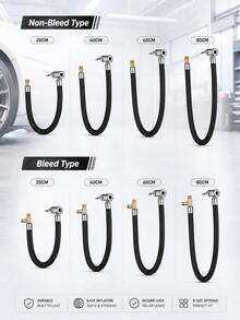 Tire Inflator Hose Adapter, Locking Air Chuck Extension Hose, Braided Air Pump Extension Tube, Twist-On To Lock-On Quick Connect Converter, Brass Fine Thread Air Compressor Attachment, Heavy Duty No Leak Tire Chuck For Car Motorcycle Bike - A - View 10
