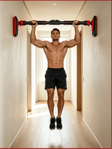 1pc Wall-Mounted Pull Up Bar, Drill-Free Design, With Anti-Slip Rubber Pads, Extendable, Portable And Easy To Install, Home Fitness Equipment Suitable For Door Frames And Walls - Multiple Specifications - View 2